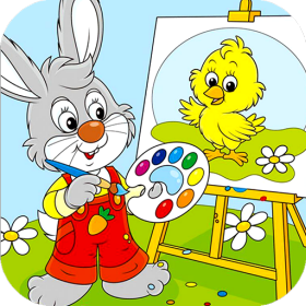 小兔子学画画